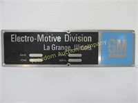 GM ELECTRO-MOTIVE DIVISION BUILDERS PLATE