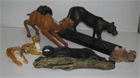 (6) Modern decorative animal statues including