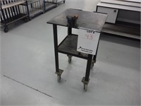 Metal Table on Wheels w/ Vise