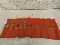 Group of Wood Chisels in Carry Bag