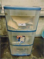 Rolling Plastic Three Drawer Caddy with