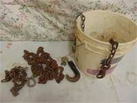Group of Chains Various Sizes & Styles with Hooks