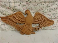 Wooden Hand Carved Eagle Decor- 32" Across