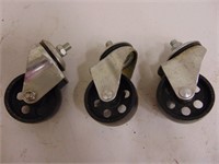 (3) Larger Sized Metal Casters
