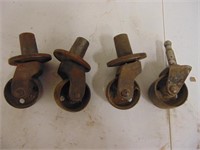 (4) Vintage Metal Casters