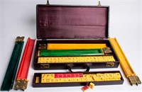 Vintage Bakelite Asian Mahjong Game Set