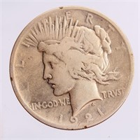 Coin 1921 Peace Silver Dollar  Good  Key Date