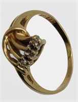14K Gold Diamond Friendship Ring Size 5.25