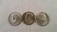 3 -1964 Kennedy half dollars