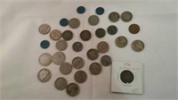 Miscellaneous old coins and tokens