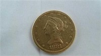 1881 $10 gold coin
