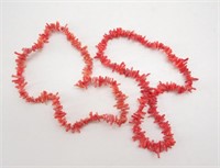 Two 7" Bracelet Chains of Coral