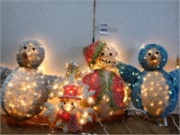 Four Vintage Light Up Christmas Figures