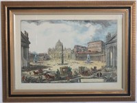 FRAMED COPY OF PIRANESI #26, OVERALL SIZE 26" X