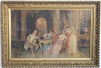 EARLY 20TH C. PRINT OF NOBILITY IN ORNATE GILT
