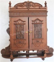 LATE 19TH C. VICTORIAN HANGING CUPBOARD, ORNATE