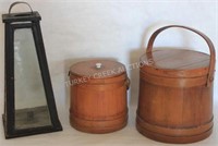 TWO 19TH C. FIRKINS, REFINISHED, ONE WITH