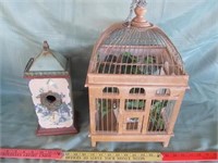 Vintage Bird Cage & Decorative Bird House