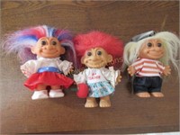 3 Troll dolls
