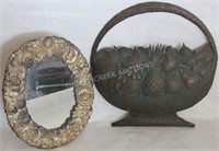 LATE 19TH C. SILVER ON COOPER TABLE MIRROR W/