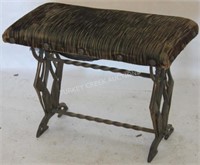 1920s CAST IRON STOOL WITH CAST DOG SIDES,