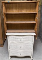 Whicker Dresser and Bamboo Shelf