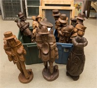 Group of Ten Carved Wooden Figures