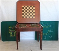 CONTEMPORARY INLAID & FITTED GAME TABLE WITH