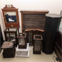 Lot of 9 Assorted Showcases and Pedestals