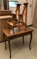 Walnut Game Table and Library Steps