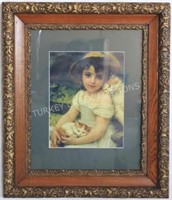 VICTORIAN FRAME WITH PHOTO PRINT, OVERALL SIZE