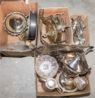 4 Box Lot Silver Plate and Brass