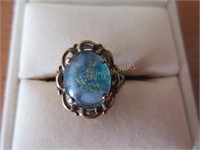 "Siffari" 10K Rose Gold Ring with Opal