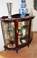 China display cabinet, central door, curved glass,