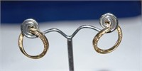 Pair of 18ct gold earrings set with diamonds