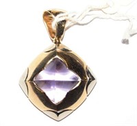 18ct gold pendant by Bulgari, large amethyst to