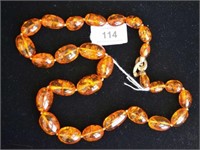 Amber beaded necklace with unusual