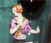 Vintage German porcelain half doll,