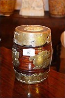 Old Chinese rosewood lidded storage jar,