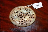 Chinese jade carving, oval form, showing
