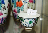Small Chinese porcelain wine cup decorated with