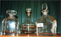 3 various cut crystal decanters incl. examples