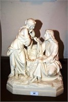 Antique Parian ware statue, 'Christ & The Woman of