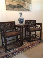 Pair of Chinese Huanghuali rose chairs 'Meiguiyi'