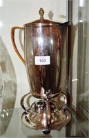 Antique silver plate coffee maker with triple