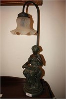 Side lamp with bronze base in the form of a