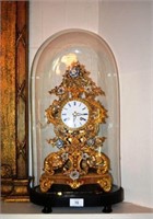 FIne antique French mantel clock, enamel dial