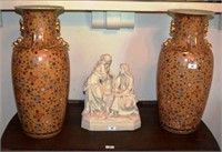Pair of large Chinese porcelain vases, all over
