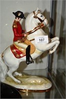 Vienna porcelain figure of a cavalry officer on