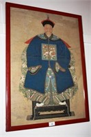 Antique Chinese ancestor painting showing a